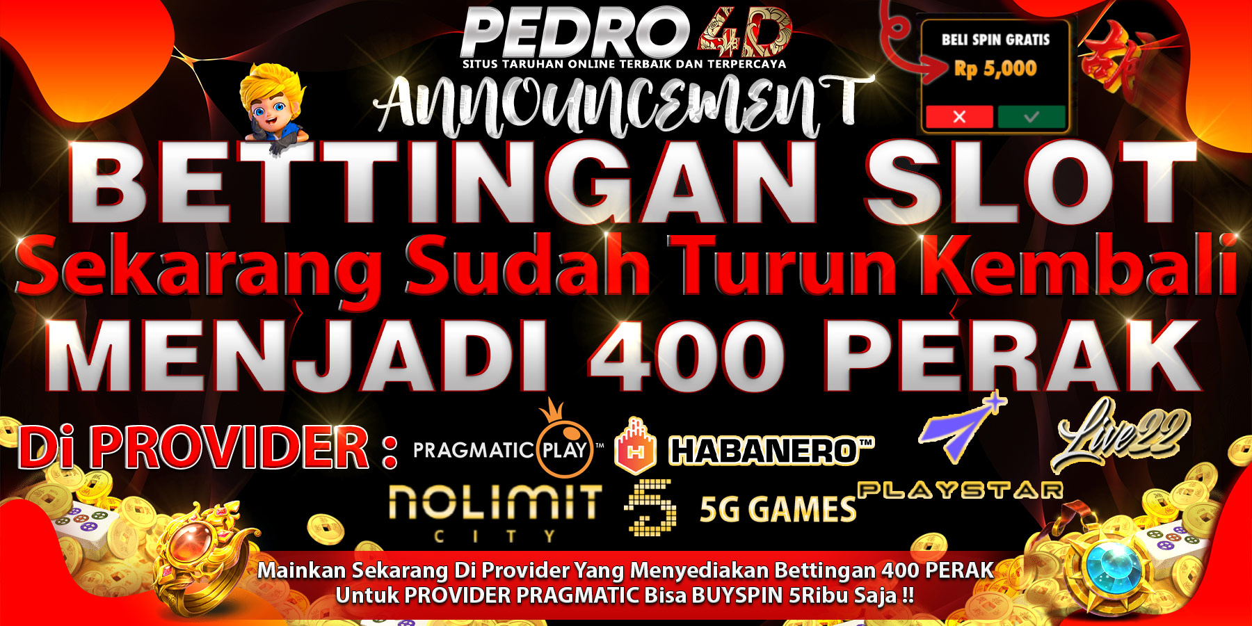 slot gacor 2024 Pedro4d offcial gratis deposit 1x bet 400